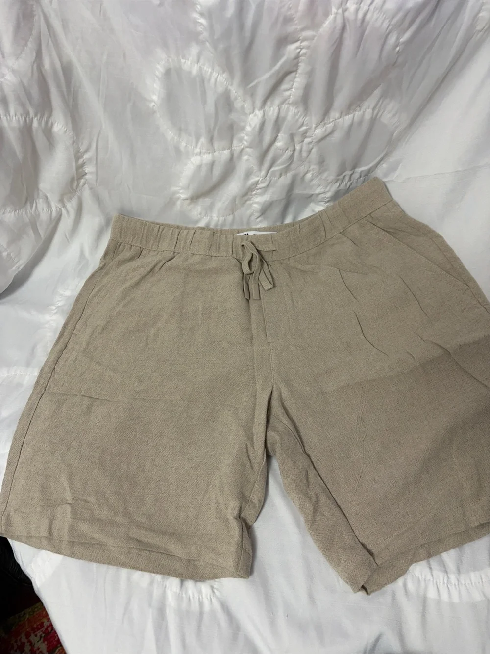 Zara Beige Men’s linen shorts